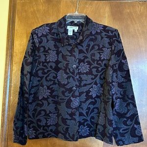 Beautiful, deep, purple beaded Coldwater Creek jacket. Size 16